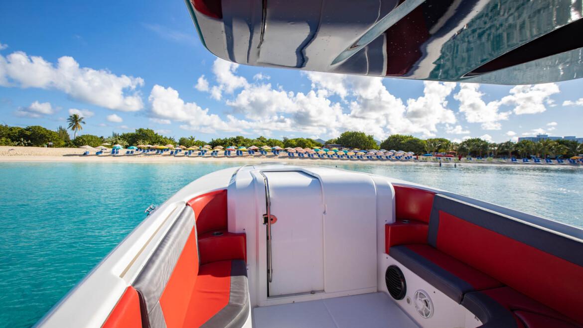 Caribbean waters from the deck of a yacht